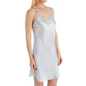 NEW SHADOWLINE LINGERIE satin essentials adjustable strap chemise in silver